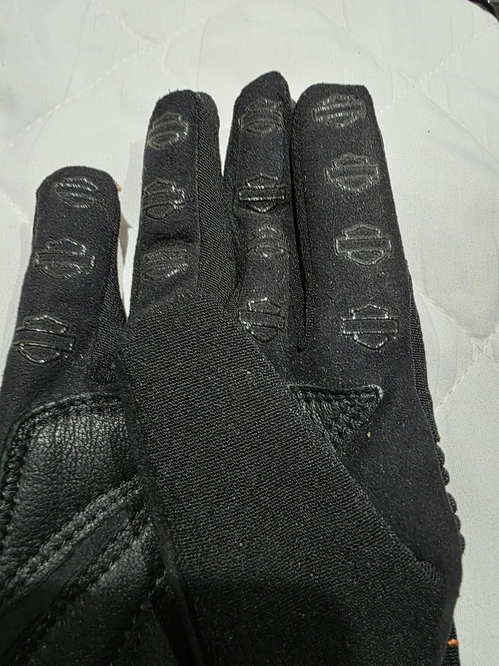 Harley-Davidson Women’s Full Finger Motorcycle Riding Gloves Black Orange Size M